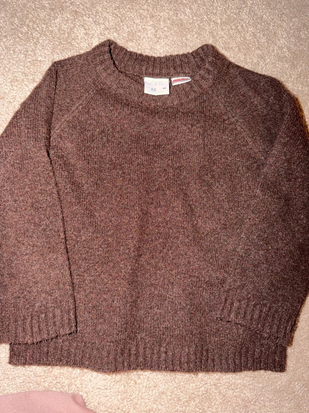Zara Brown Crewneck Kids Sweater